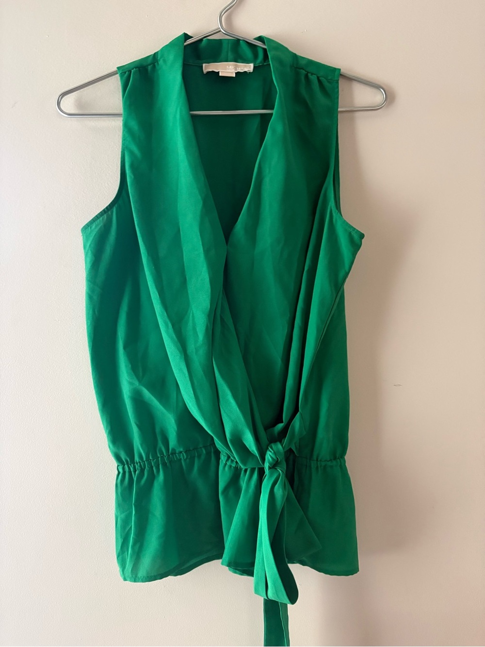 Michael Kors Emerald Green Tie-Front Sleeveless Camisole